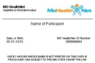 front of MO HealthNet Card